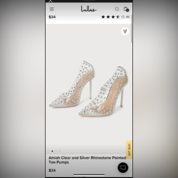 Lulu’s Rhinestone clear heels - Picture 4 of 4